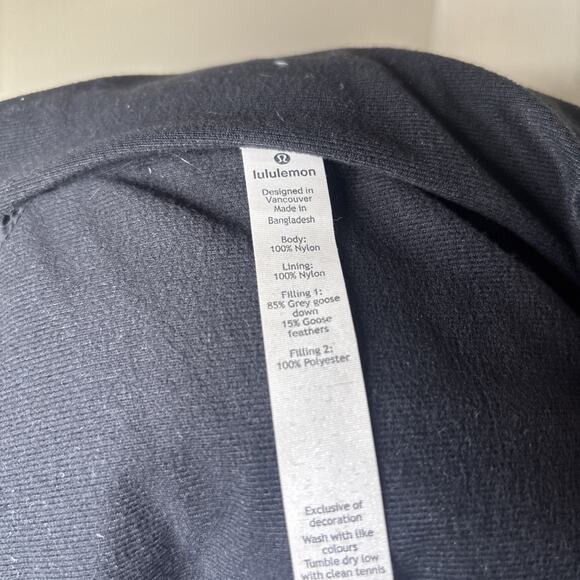 Lululemon Down For It All Long Jacket Hooded Black Puffer Coat Women’s Size 6 - Picture 11 of 12